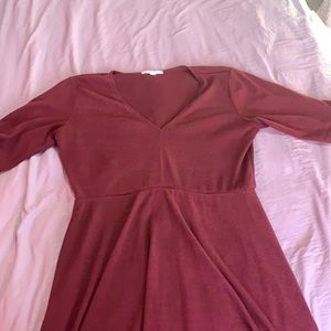 Maroon skater girl style dress
